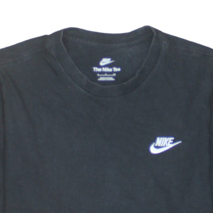 Nike Men's Black Small Logo Crew Neck Cotton T-Shirt