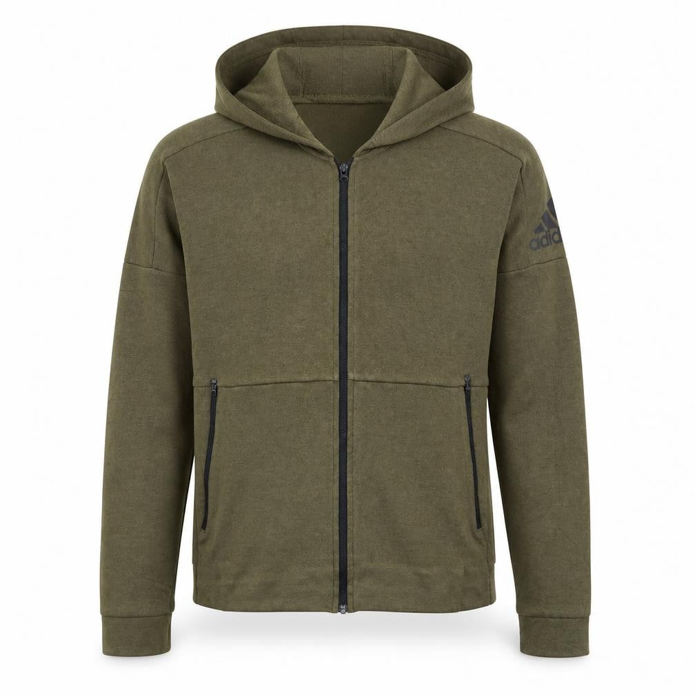 Adidas Men's Green Full Zip Hoodie Size S Regular Fit