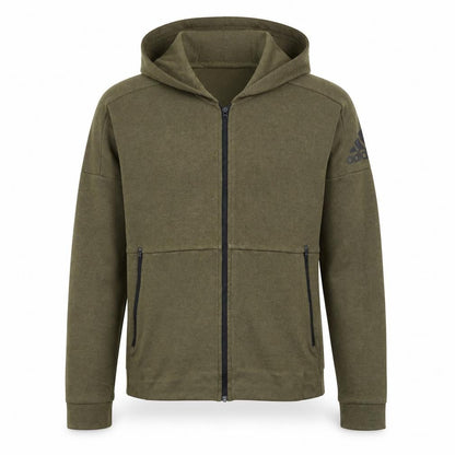 Adidas Men's Green Full Zip Hoodie Size S Regular Fit