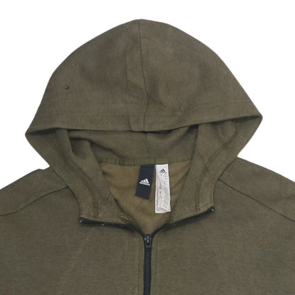 Adidas Men's Green Full Zip Hoodie Size S Regular Fit