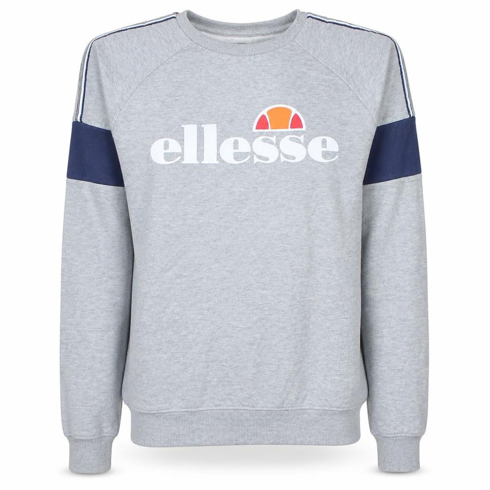 Ellesse Women Grey Logo Pullover Sweatshirt UK 6 Cotton Blend