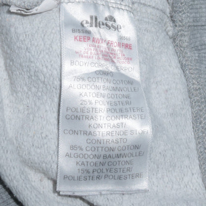 Ellesse Women Grey Logo Pullover Sweatshirt UK 6 Cotton Blend