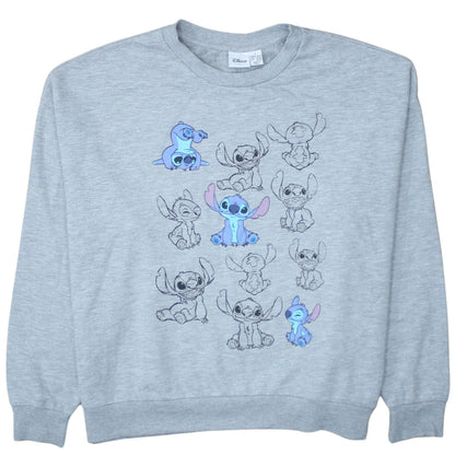 Disney Women's Grey Stitch Sweatshirt L Size 14/16 Pullover Jumper