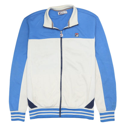 Fila Men’s Blue & White Track Jacket XL Retro Sports Zip-Up
