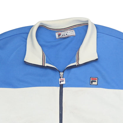 Fila Men’s Blue & White Track Jacket XL Retro Sports Zip-Up