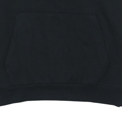 Kappa Mens Black Pullover Hoodie 2XL Logo Fleece Sweatshirt