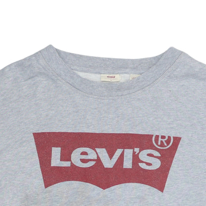 Levi's Men's Grey Logo Crew Neck Pullover Sweatshirt Size M