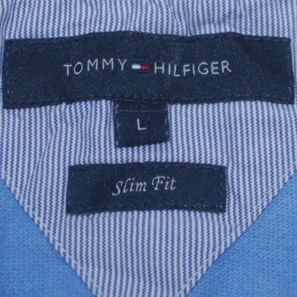 Tommy Hilfiger Men's Blue Slim Fit Cotton Polo Shirt L