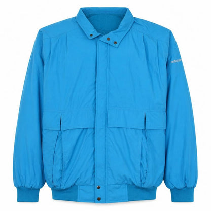 Front view of Adidas Men's Blue L Track Jacket Retro 80s Sportswear