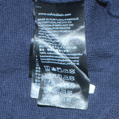 Calvin Klein Jeans Men's Blue Logo Crew Neck Cotton Sweatshirt M