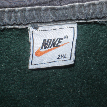 Nike Men's Green 2XL Full Zip Fleece Hoodie Sweatshirt