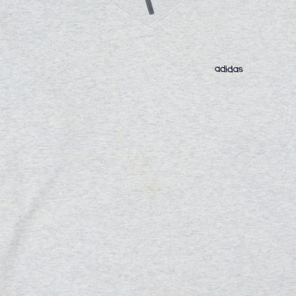 Adidas Men’s Grey 1/4 Zip Sweatshirt Size M Vintage Logo Jumper