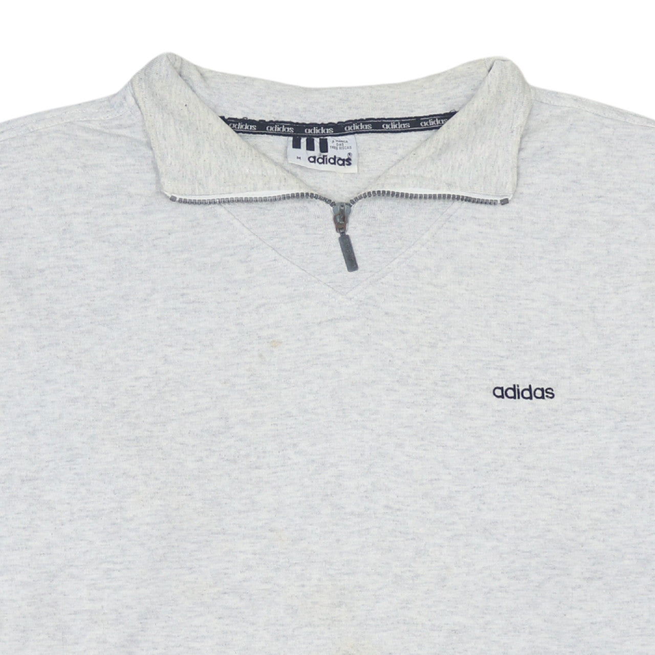 Adidas Men’s Grey 1/4 Zip Sweatshirt Size M Vintage Logo Jumper