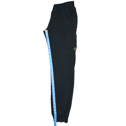 Stone Island Junior Boys Black Jogger Trousers 14 Years Cotton Fleece
