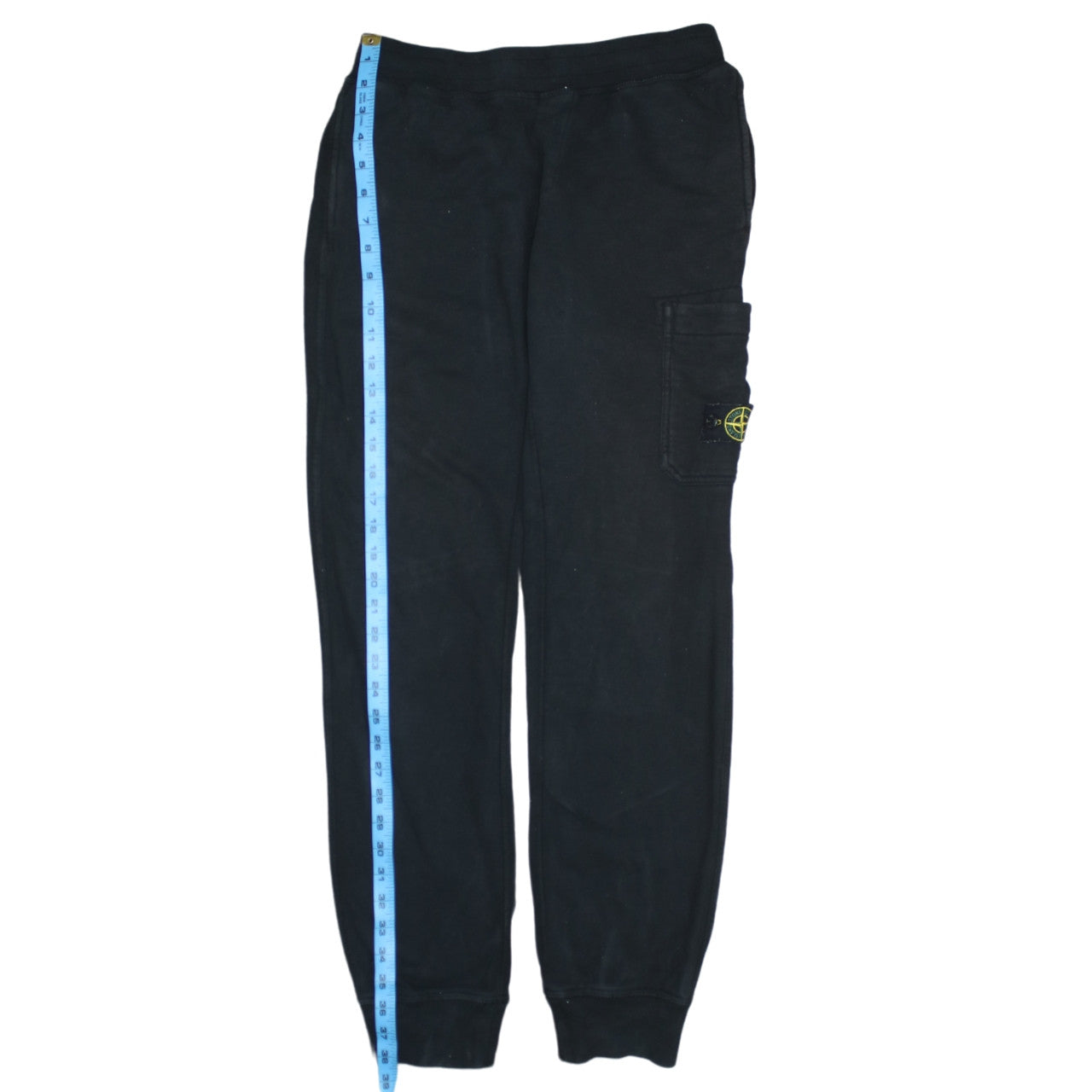 Stone Island Junior Boys Black Jogger Trousers 14 Years Cotton Fleece
