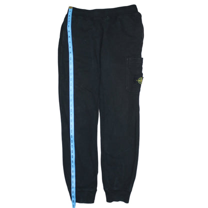 Stone Island Junior Boys Black Jogger Trousers 14 Years Cotton Fleece