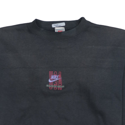Nike Women's Black Medium Crew Neck Pullover Sweatshirt Embroidered USA Vintage
