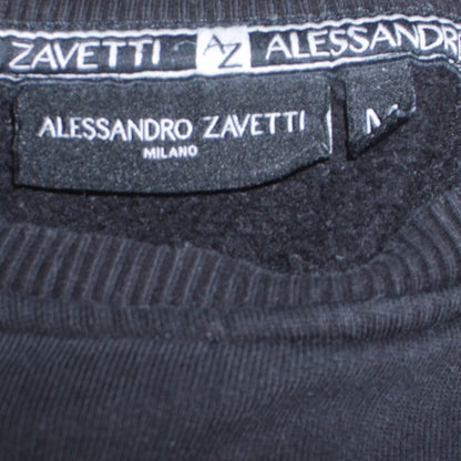 Alessandro Zavetti Men's Black Tiger Embroidered Sweatshirt M