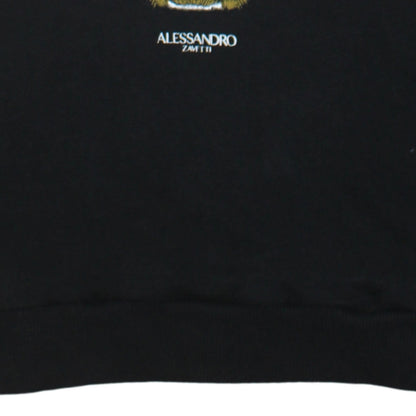 Alessandro Zavetti Men's Black Tiger Embroidered Sweatshirt M