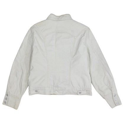 GAP Women Ivory Faux Fur Lined Cotton Corduroy Jacket L