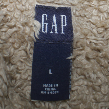 GAP Women Ivory Faux Fur Lined Cotton Corduroy Jacket L