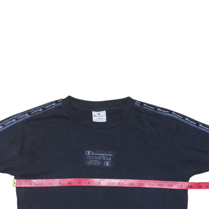 Champion Girls Black Long Sleeve T-Shirt Dress Size 11-12 Years Logo Trim