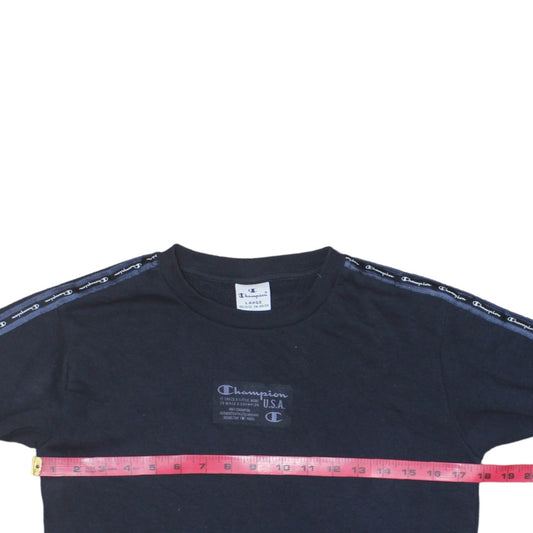 Champion Girls Black Long Sleeve T-Shirt Dress Size 11-12 Years Logo Trim