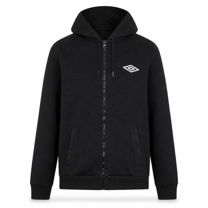 Front view of Umbro Men's Black Full Zip Hoodie XL Sports Fleece Jacket