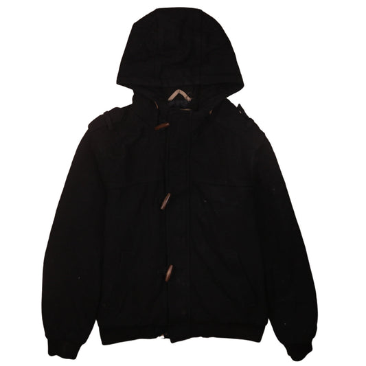Clockhouse Men’s Black Hooded Toggle Jacket M Casual Cotton Blend