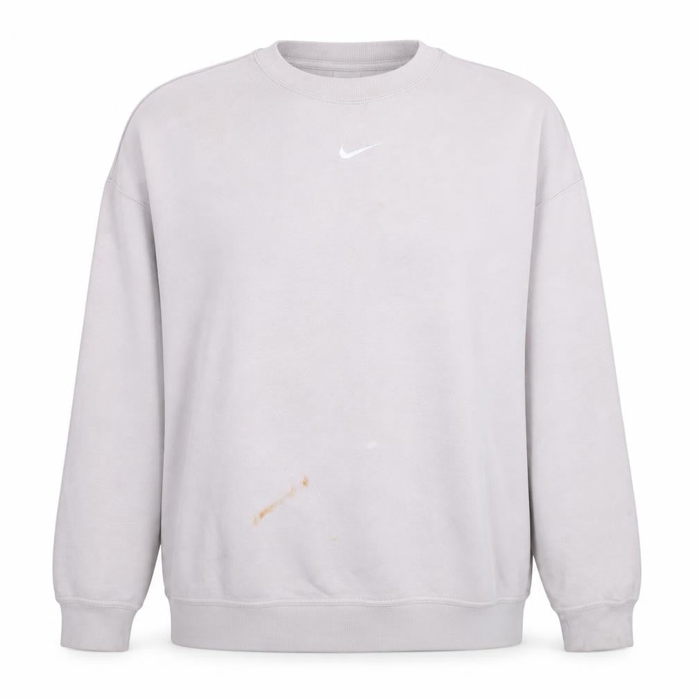 Nike Womens Beige Crew Neck Pullover Sweatshirt M Cotton Blend