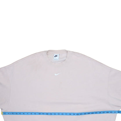 Nike Womens Beige Crew Neck Pullover Sweatshirt M Cotton Blend