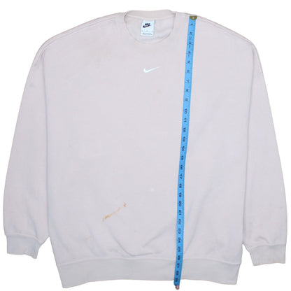 Nike Womens Beige Crew Neck Pullover Sweatshirt M Cotton Blend