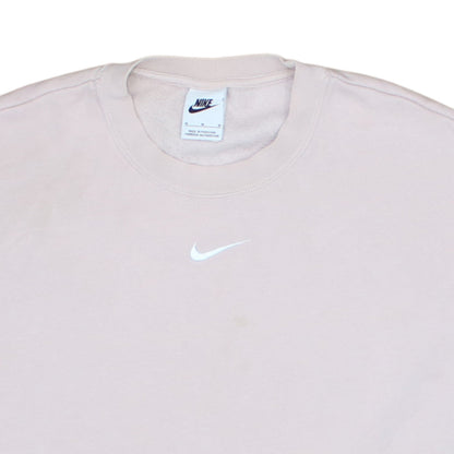 Nike Womens Beige Crew Neck Pullover Sweatshirt M Cotton Blend