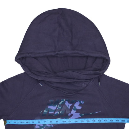 Nike Womens Purple Camo Logo Pullover Hoodie Size S