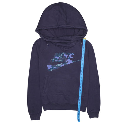 Nike Womens Purple Camo Logo Pullover Hoodie Size S