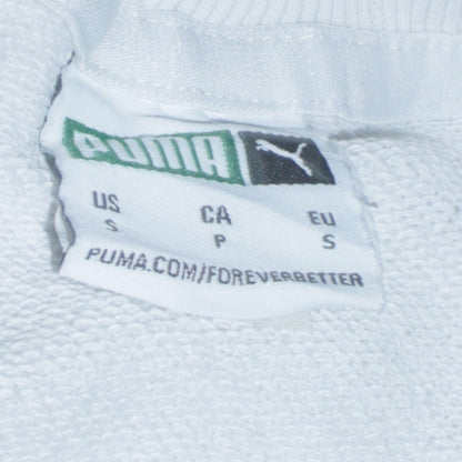 Puma Men’s White Small Pullover Sweatshirt Crew Neck Graphic