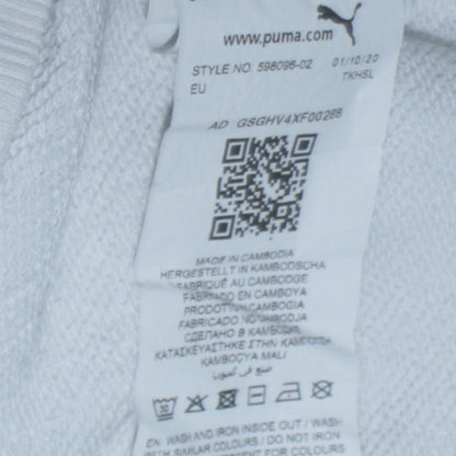 Puma Men’s White Small Pullover Sweatshirt Crew Neck Graphic