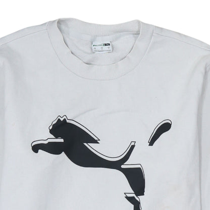 Puma Men’s White Small Pullover Sweatshirt Crew Neck Graphic