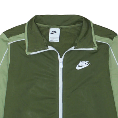 Nike Boys Green Track Jacket Size 13-14 Years Full Zip Activewear