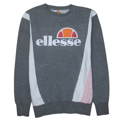 Ellesse Womens Grey Colourblock Logo Sweatshirt UK 12 Pullover