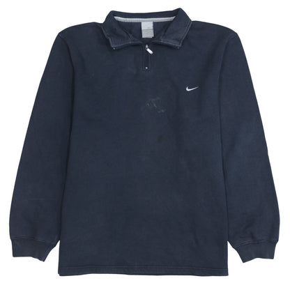 Nike Men's Blue 1/4 Zip Fleece Sweatshirt Size L