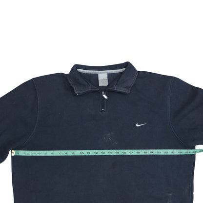 Nike Men's Blue 1/4 Zip Fleece Sweatshirt Size L