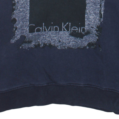 Calvin Klein Jeans Men's Navy Blue XL Graphic Pullover Hoodie