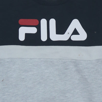 Fila Mens Grey Crew Neck Logo Pullover Sweatshirt XS