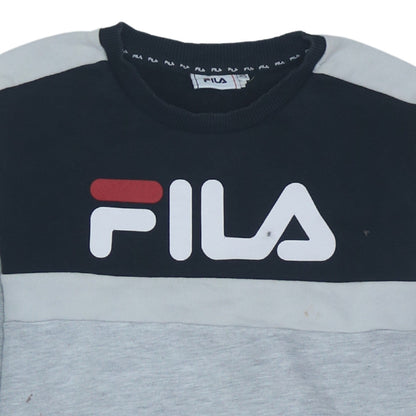 Fila Mens Grey Crew Neck Logo Pullover Sweatshirt XS