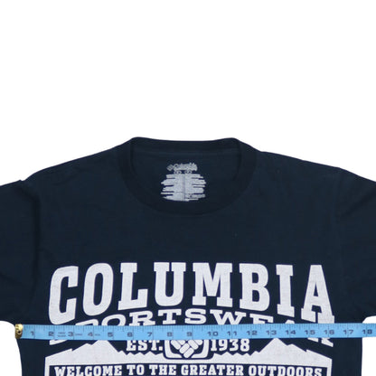 Columbia Men Blue Long Sleeve Outdoor Graphic T-Shirt Size S