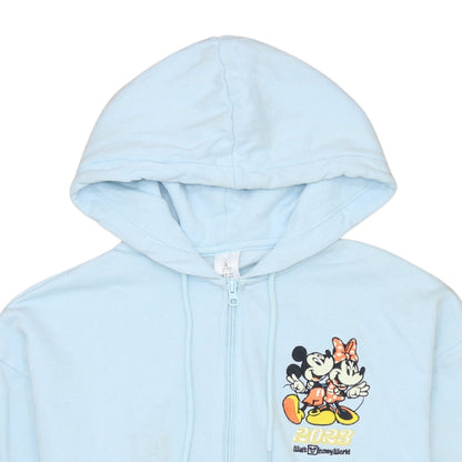 Disney Women’s Light Blue Full Zip Hoodie Mickey & Minnie S 2023