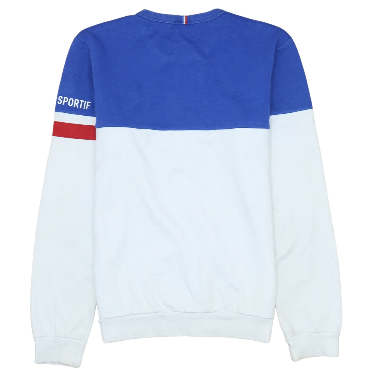 Le Coq Sportif Men's Blue White Crew Neck Logo Sweatshirt Size S