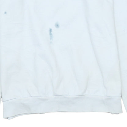 Le Coq Sportif Men's Blue White Crew Neck Logo Sweatshirt Size S