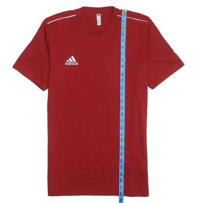 Adidas Men's Red Crew Neck Short Sleeve Classic Cotton T-Shirt - Size M